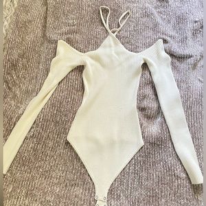 Abercrombie White Long Sleeve Sweater Bodysuit